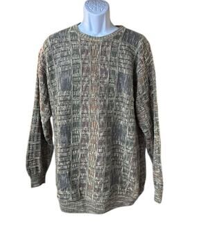 Cotton Traders Sweater Styled in Italy Textured Knit Men’s Large Cosby